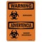 Signmission Safety Sign, OSHA WARNING, 7" Height, 10" Width, Biohazard Bilingual, Landscape, D-L-12485 OS-WS-D-710-L-12485 - alternate 1